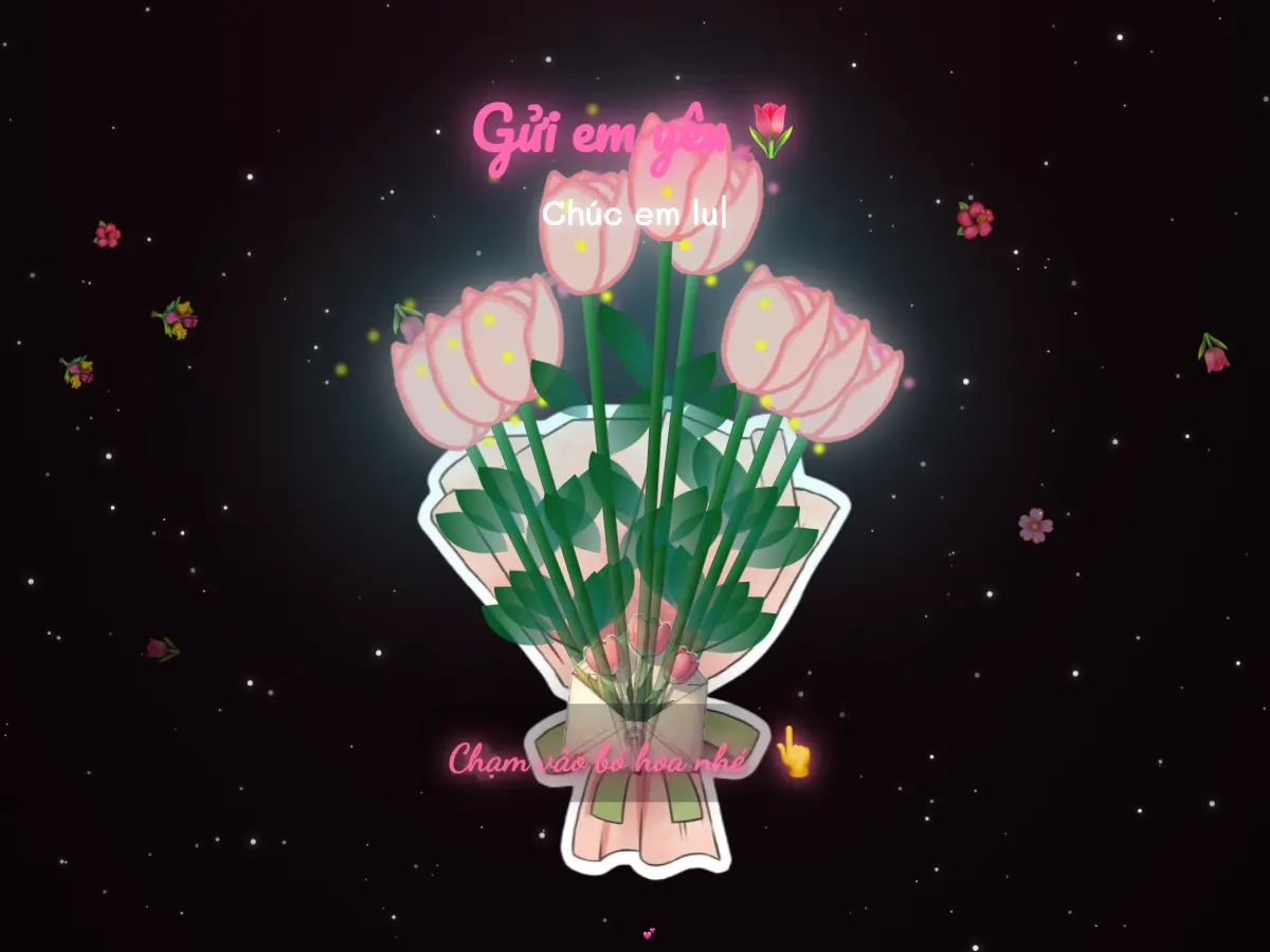 Bó Hoa Tulip Tặng Em 🌷 — mẫu quà tặng 3D online