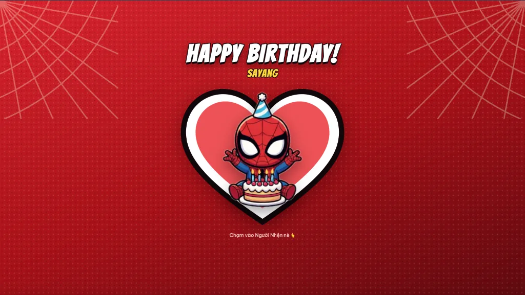 Sinh Nhật Người Nhện 🕷️ — mẫu quà tặng 3D online