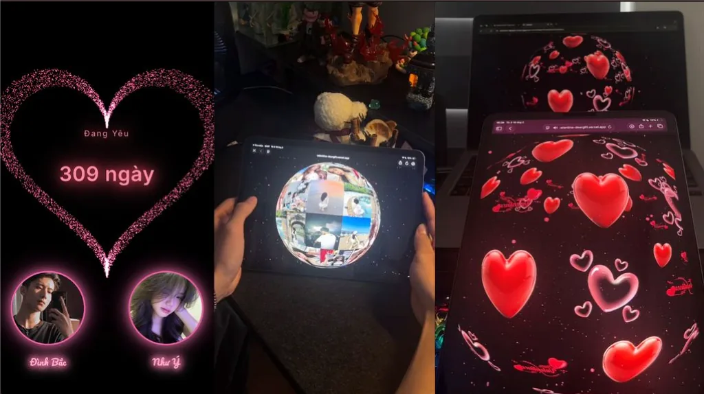 Valentine VIP (Thư Tình & Vũ Trụ Heart 3D) 💖 — mẫu quà tặng 3D online